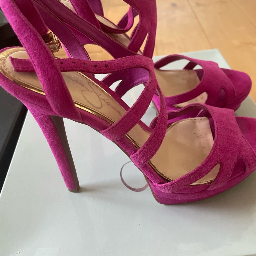 Jessica simpson hot pink/magenta starkly platform heels